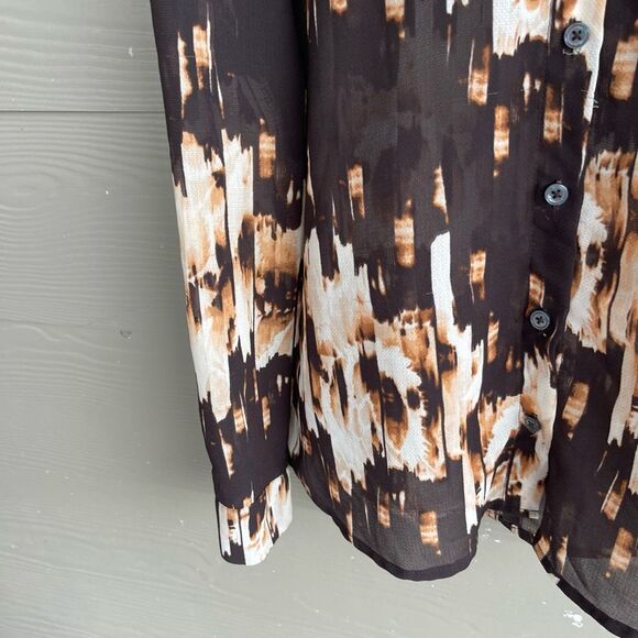 Derek Lam 4 DesigNation Rose Papaya Chiffon Dress Blouse - Picture 5 of 7